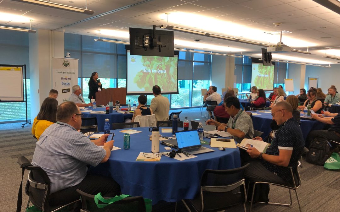 industry professionals sitting at roundtables during a session at the 2023 PSA Summer Symposium